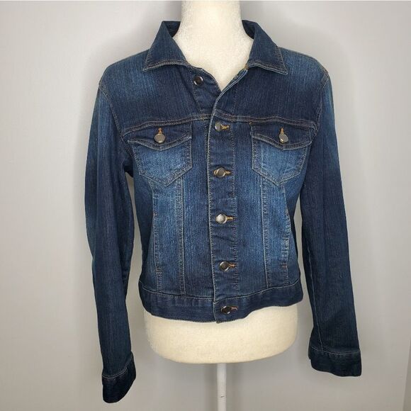 SUNFLOWER denim jacket‎ hand painted dark wash blue M - Picture 5 of 9